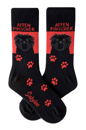 Affenpinscher Dog Socks Red