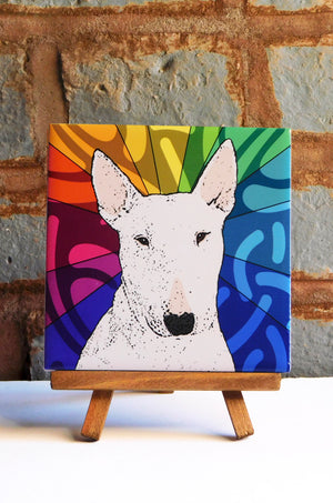 Bull Terrier Ceramic Art Tile