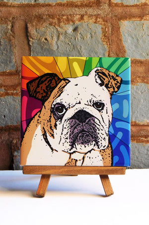 Bulldog Ceramic Art Tile
