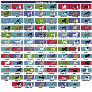 Sabyloo Needlepoint Dog Keyrings