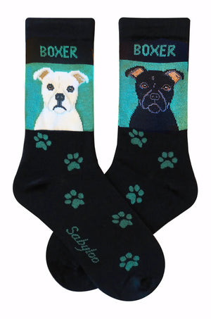 Boxer, White Dog Socks