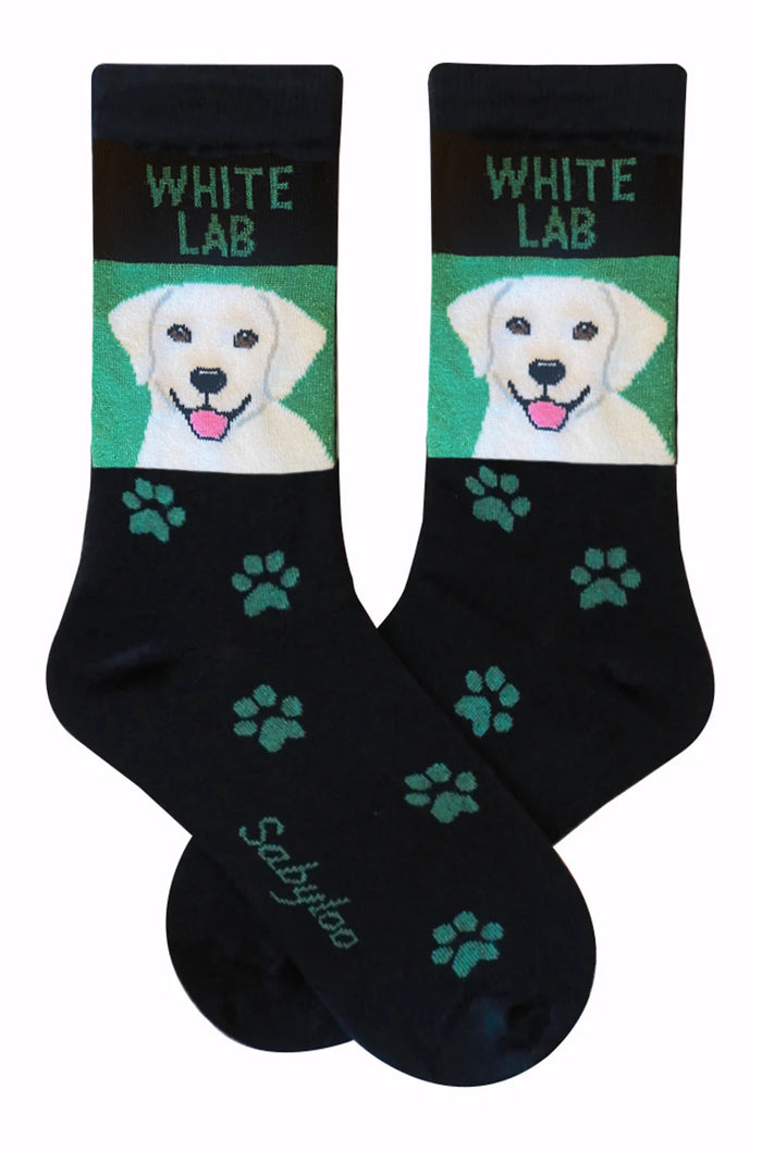 Lab, White Dog Socks