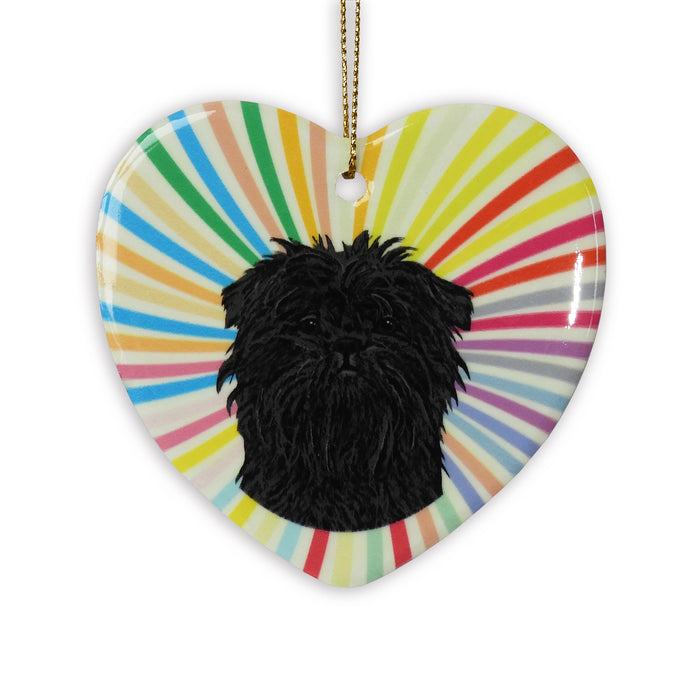 Affenpinscher Ceramic Heart Ornament