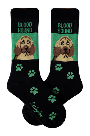 Bloodhound Dog Socks Green