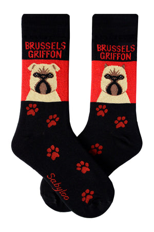 Brussels Griffon Dog Socks Red