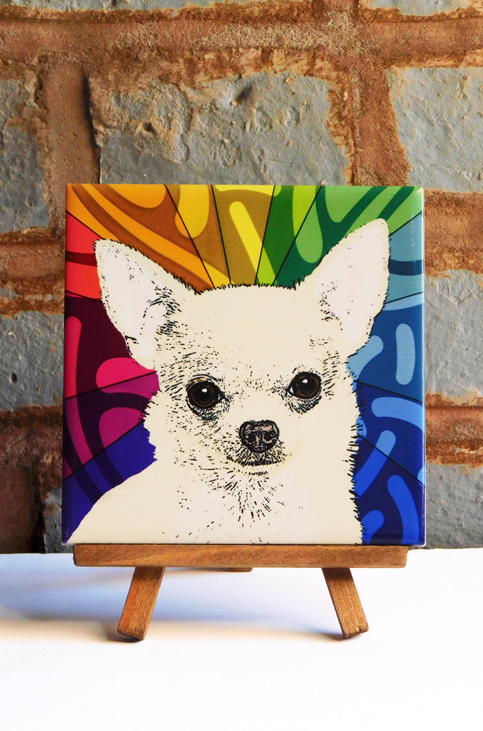 Chihuahua Fluff Ceramic Art Tile