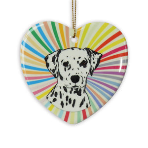 Dalmatian Ceramic Heart Ornament