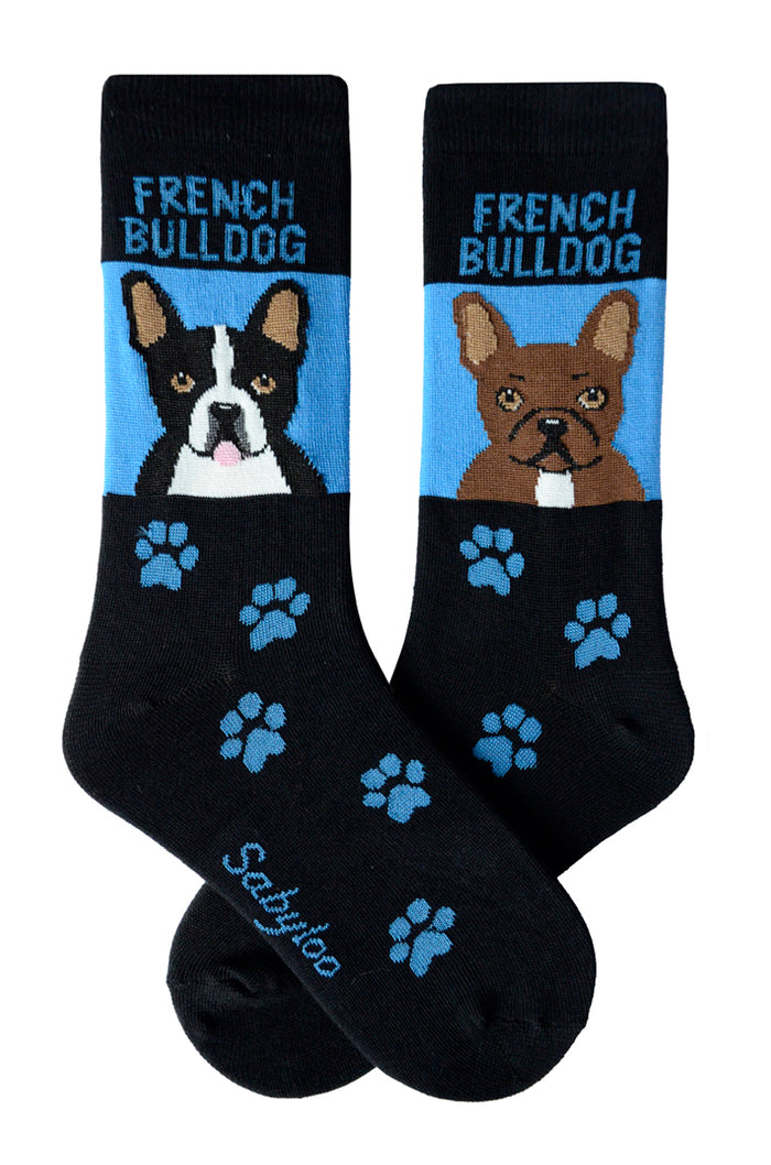 French Bulldog Dog Socks Black and White