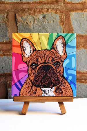 Frenchie Brindle Ceramic Art Tile