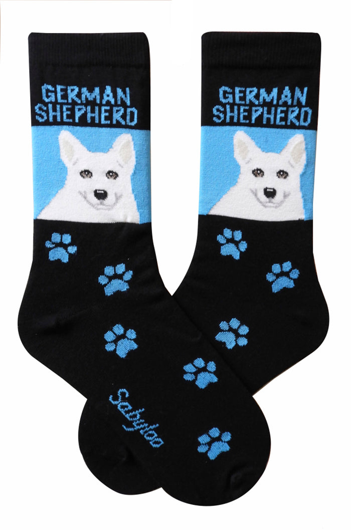 German Shepherd White Dog Socks