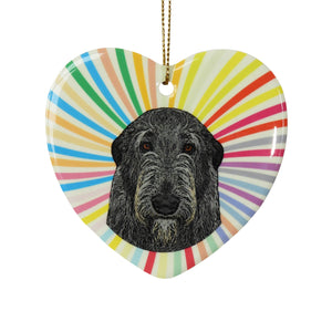 Irish Wolfhound Ceramic Heart Ornament