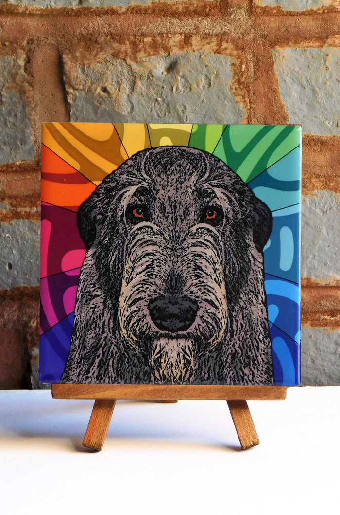 Irish Wolfhound Ceramic Art Tile