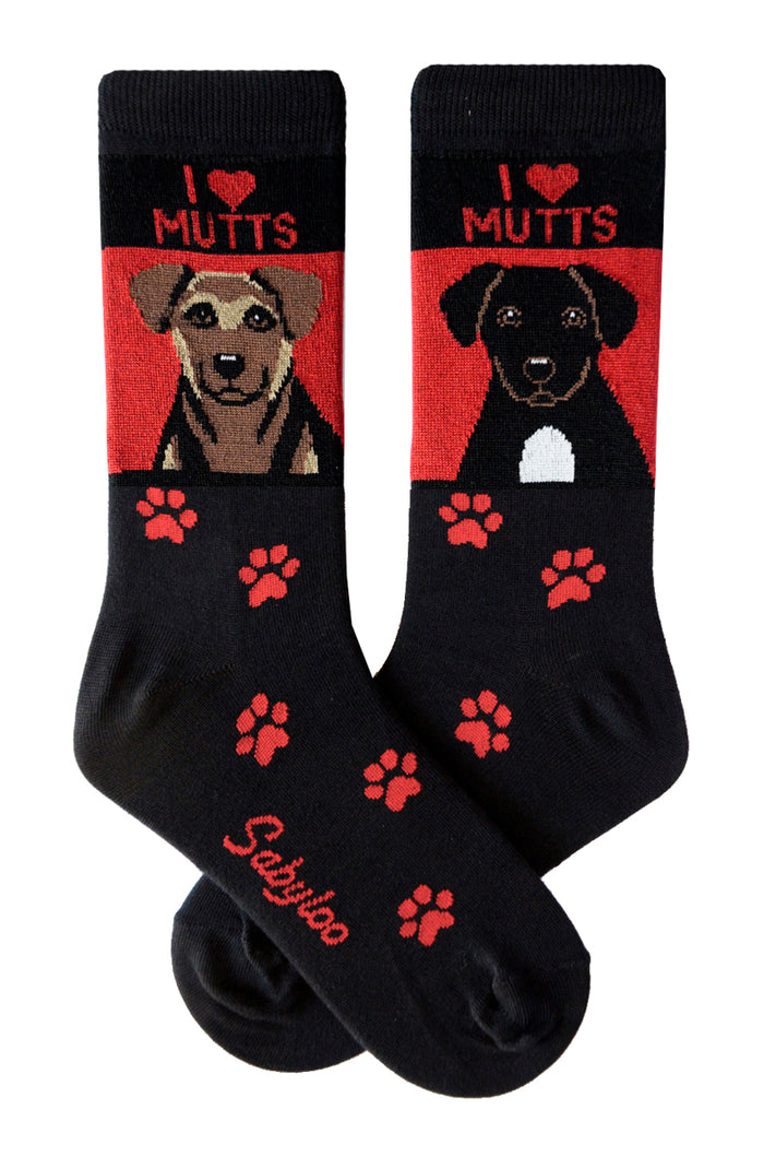 Mutt Love, I Love Mutts Dog Socks