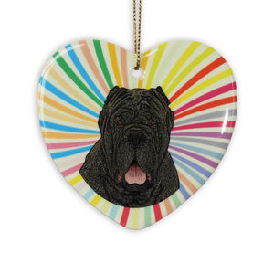 Neopolitan Mastiff Ceramic Heart Ornament