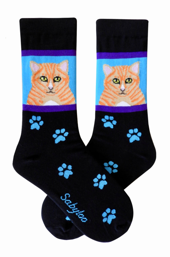 Orange Tabby 2 Cat Socks