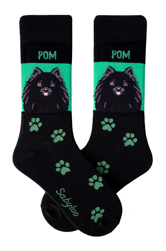 Pomeranian Dog Socks Black