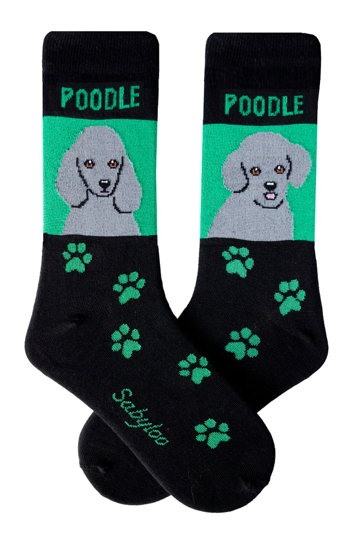 Poodle Gray Dog Socks