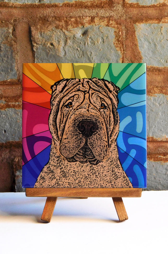 Sharpei Ceramic Art Tile