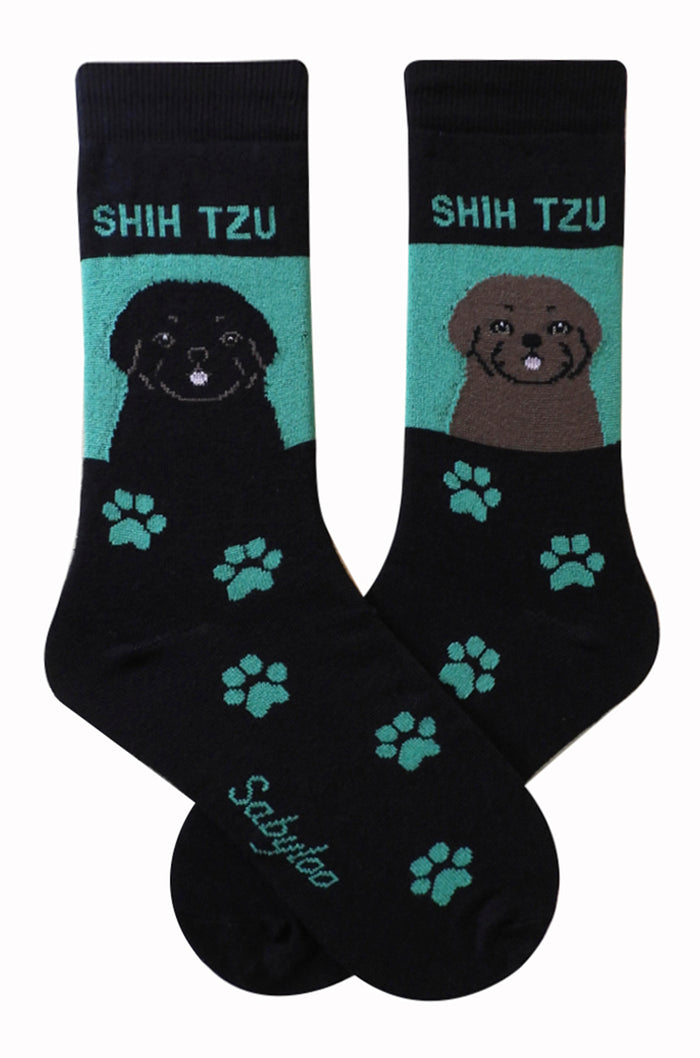 Shih Tzu Dog Socks Dark